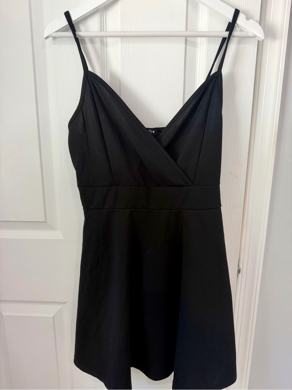 Justify Black Spaghetti-Strap Mini Dress with shorts